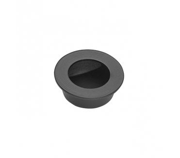Round Pocket Door Edge Pull - Matt Black