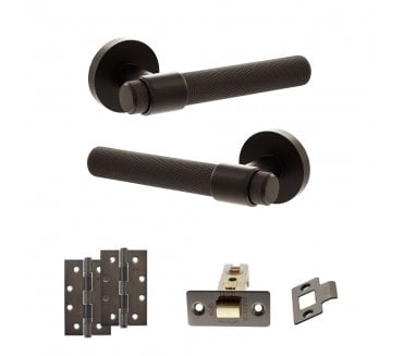 Senza Pari Andretta Door Handle Latch Pack (4 Slim Knuckle Hinges x2) - Urban Dark Bronze