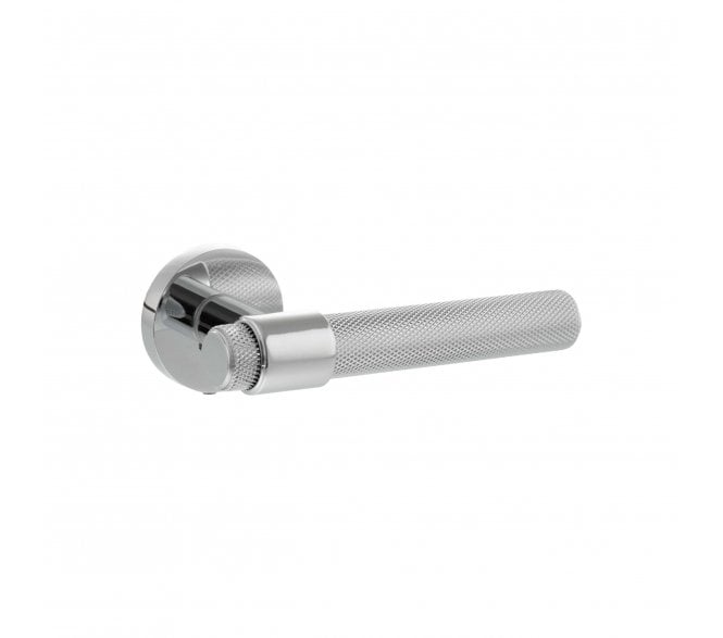 Senza Pari Andretta Knurled Lever On Minimal Round Rose - Polished Chrome