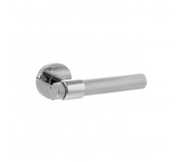 Senza Pari Andretta Knurled Lever On Minimal Round Rose - Polished Chrome