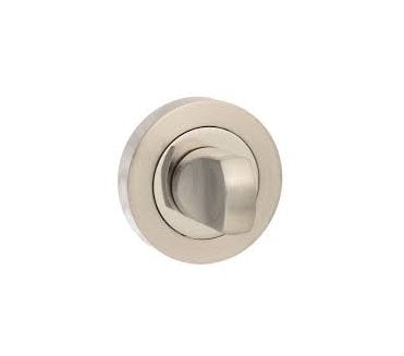 Senza Pari Bathroom Turn & Release On Round Rose - Satin Nickel/Polished Nickel