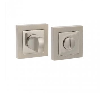Senza Pari Bathroom Turn & Release On Square Rose - Satin Nickel/Polished Nickel