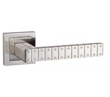Senza Pari Bianca Lever On Square Rose - Satin Nickel