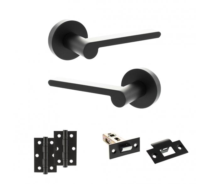 Senza Pari Darrio Door Handle Latch Pack (3 Ball Bearing x2) - Matt Black