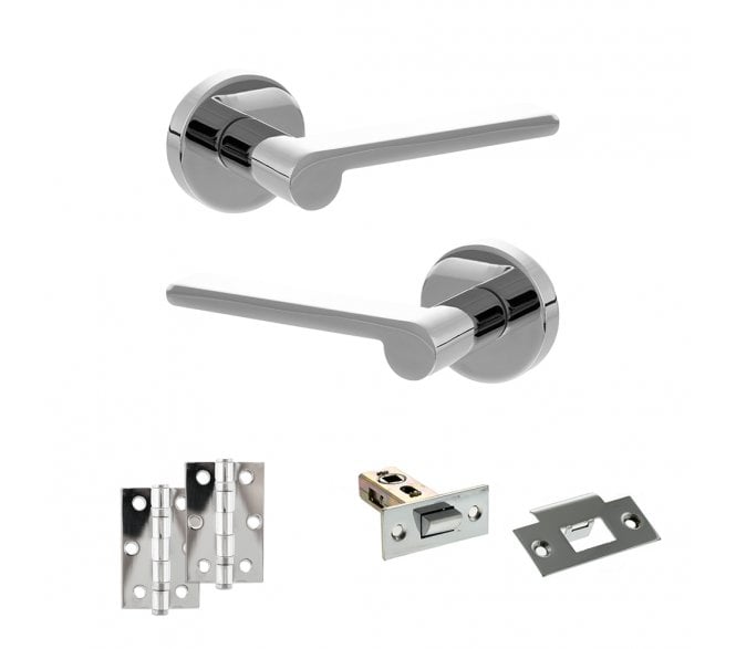 Senza Pari Darrio Door Handle Latch Pack (3 Ball Bearing x2) - Polished Chrome