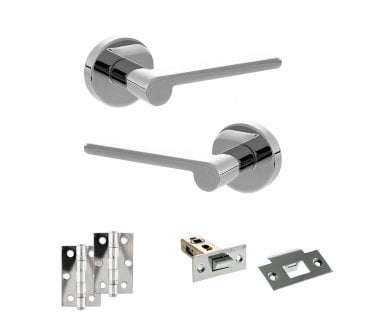 Senza Pari Darrio Door Handle Latch Pack (3 Ball Bearing x2) - Polished Chrome