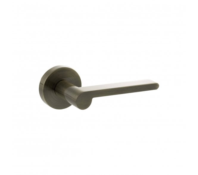 Senza Pari Darrio Lever On Round Rose - Antique Brass