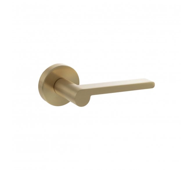 Senza Pari Darrio Lever On Round Rose - Satin Brass
