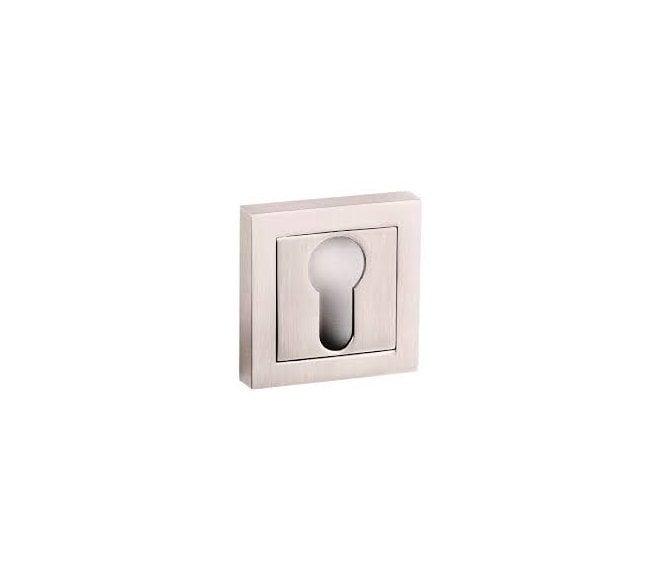 Senza Pari Euro Profile Escutcheons On Square Rose (PAIR)  - Satin Nickel