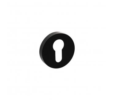 Senza Pari Euro Profile Escutcheons On Minimal Round Rose - Matt Black