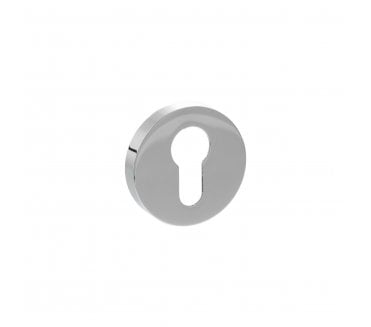 Senza Pari Euro Profile Escutcheons On Minimal Round Rose - Polished Chrome