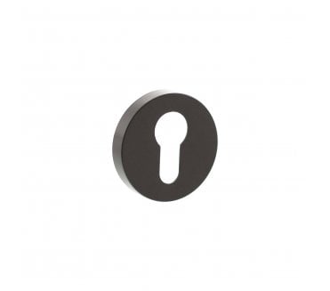 Senza Pari Euro Profile Escutcheons On Minimal Round Rose - Urban Dark Bronze