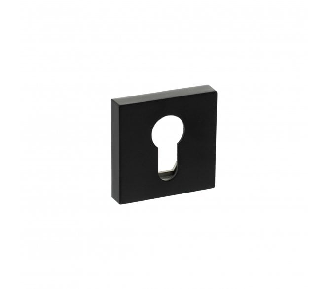 Senza Pari Euro Profile Escutcheons On Minimal Square Rose - Matt Black
