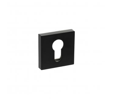 Senza Pari Euro Profile Escutcheons On Minimal Square Rose - Matt Black