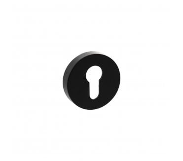Senza Pari Euro Profile Escutcheons On Round Rose (PAIR)  - Matt Black