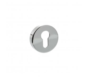 Senza Pari Euro Profile Escutcheons On Round Rose (PAIR)  - Polished Chrome