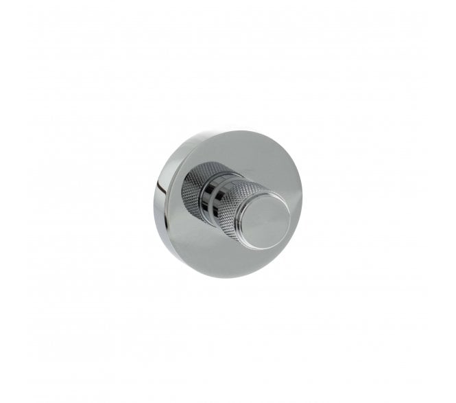 Senza Pari Knurled Bathroom Turn & Release On Minimal Round Rose - Polished Chrome