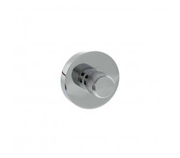 Senza Pari Knurled Bathroom Turn & Release On Minimal Round Rose - Polished Chrome