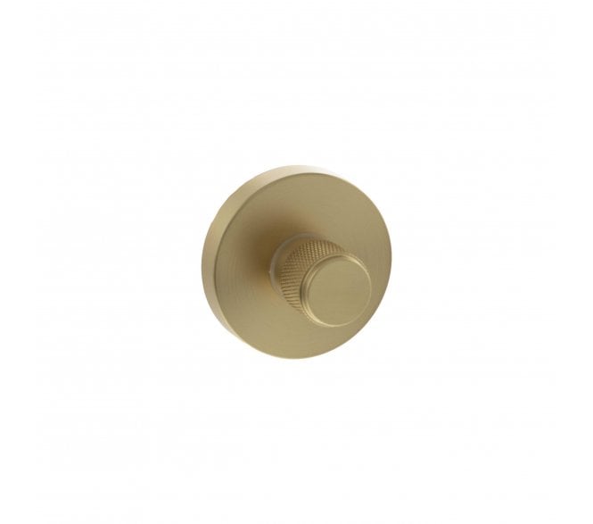 Senza Pari Knurled Bathroom Turn & Release On Minimal Round Rose - Satin Brass