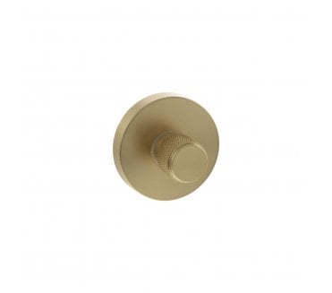 Senza Pari Knurled Bathroom Turn & Release On Minimal Round Rose - Satin Brass
