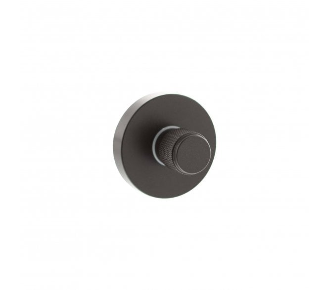 Senza Pari Knurled Bathroom Turn & Release On Minimal Round Rose - Urban Dark Bronze
