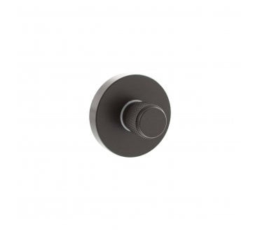 Senza Pari Knurled Bathroom Turn & Release On Minimal Round Rose - Urban Dark Bronze