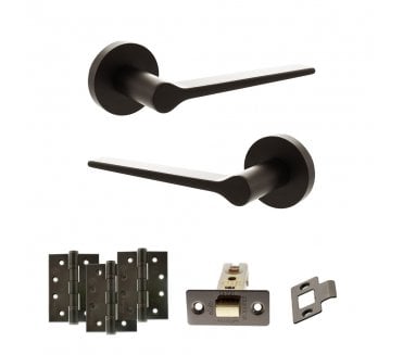 Senza Pari Laviano Door Handle Latch Pack (4 Fire Rated Hinges x3) - Urban Dark Bronze