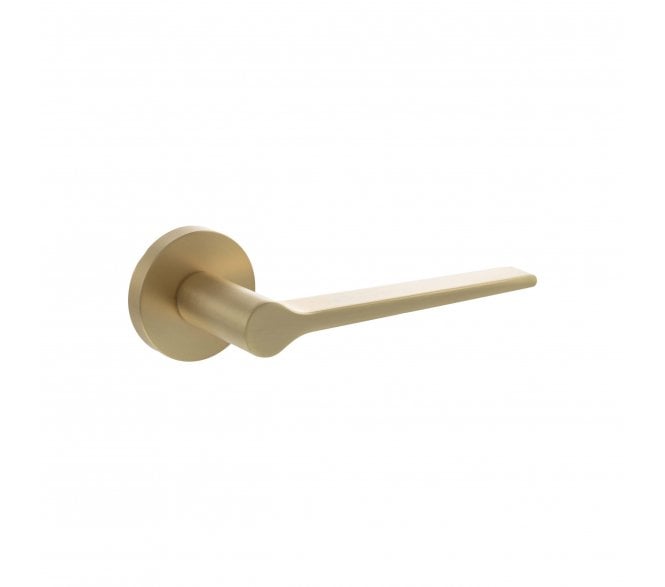 Senza Pari Laviano Lever On Minimal Round Rose - Satin Brass