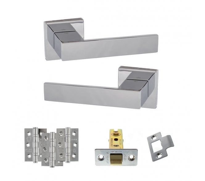 Senza Pari Panetti Door Handle Latch Pack (3 Ball Bearing Hinges x3) - Polished Chrome