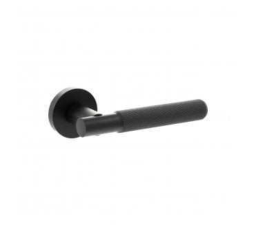 Senza Pari Rosarno Knurled Lever On Minimal Round Rose - Matt Black