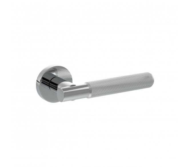 Senza Pari Rosarno Knurled Lever On Minimal Round Rose - Polished Chrome