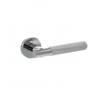 Senza Pari Rosarno Knurled Lever On Minimal Round Rose - Polished Chrome