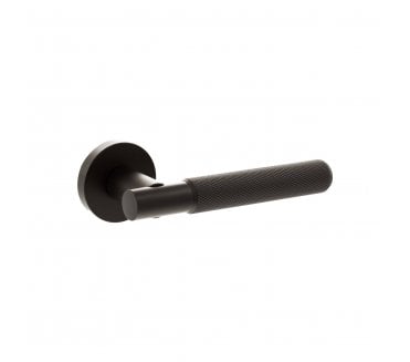 Senza Pari Rosarno Knurled Lever On Minimal Round Rose - Urban Dark Bronze