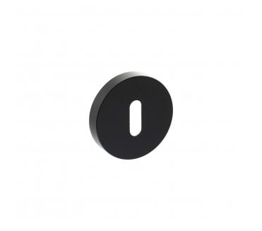 Senza Pari Standard Keyhole Escutcheons On Minimal Round Rose - Matt Black