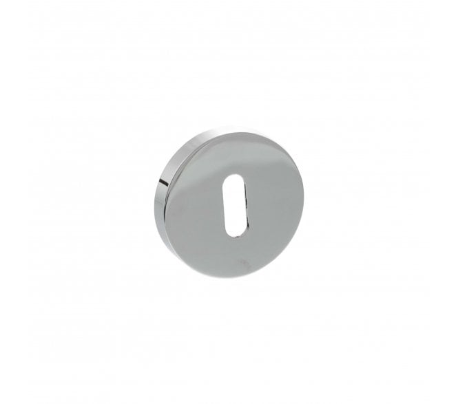 Senza Pari Standard Keyhole Escutcheons On Minimal Round Rose - Polished Chrome