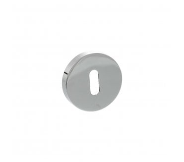 Senza Pari Standard Keyhole Escutcheons On Minimal Round Rose - Polished Chrome