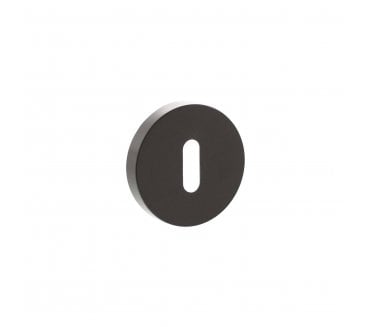 Senza Pari Standard Keyhole Escutcheons On Minimal Round Rose - Urban Dark Bronze