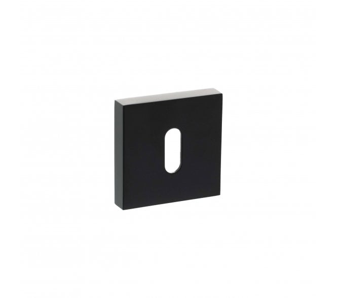 Senza Pari Standard Keyhole Escutcheons On Minimal Square Rose - Matt Black