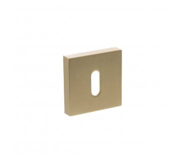 Senza Pari Standard Keyhole Escutcheons On Minimal Square Rose - Satin Brass