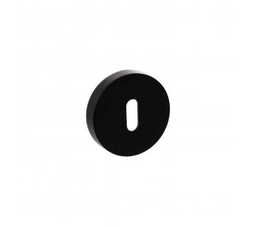 Senza Pari Standard Keyhole Escutcheons On Round Rose (PAIR)  - Matt Black
