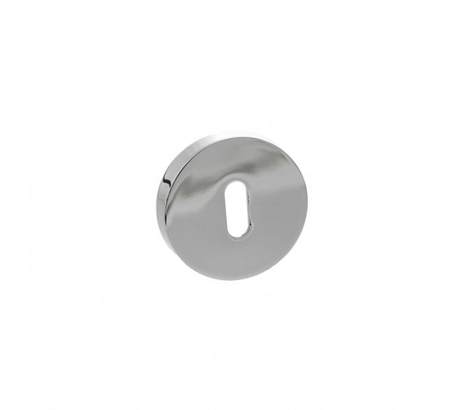 Senza Pari Standard Keyhole Escutcheons On Round Rose (PAIR)  - Polished Chrome