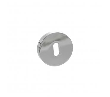 Senza Pari Standard Keyhole Escutcheons On Round Rose (PAIR)  - Polished Chrome