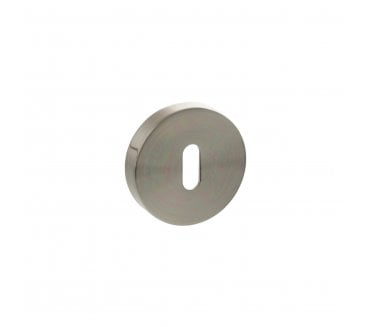 Senza Pari Standard Keyhole Escutcheons On Round Rose (PAIR)  - Satin Nickel