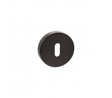 Senza Pari Standard Keyhole Escutcheons On Round Rose (PAIR)  - Urban Dark Bronze