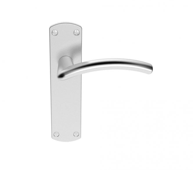 Serozzetta SZC Tres Door Handles On Backplate - Satin Chrome