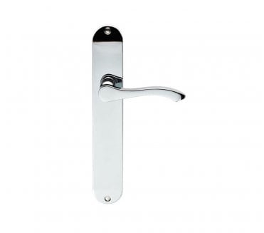 Serozzetta SZM Andros Door Handle On Long Backplate - Polished Chrome