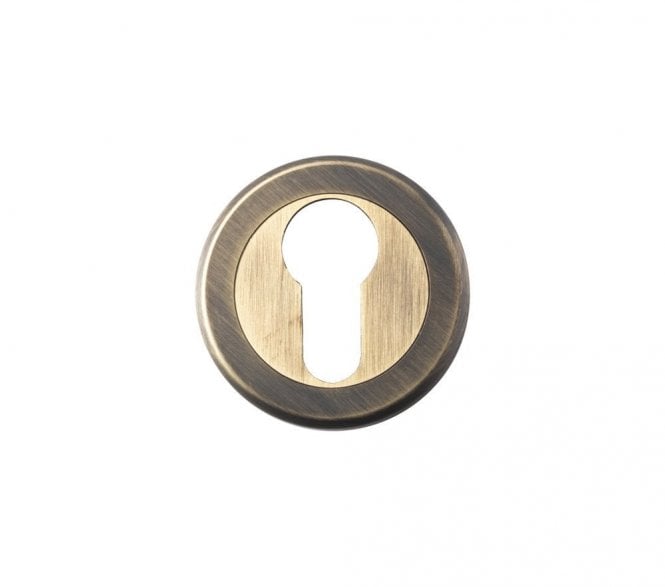 Serozzetta SZM001 Round Euro Profile Escutcheon - Antique Brass
