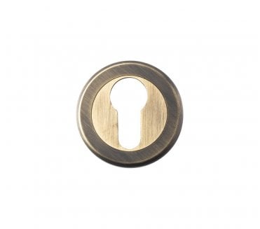 Serozzetta SZM001 Round Euro Profile Escutcheon - Antique Brass