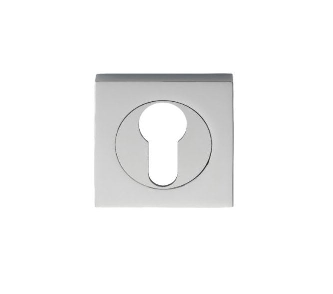 Serozzetta SZM001 Square Euro Profile Escutcheon - Polished Chrome