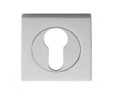 Serozzetta SZM001 Square Euro Profile Escutcheon - Polished Chrome